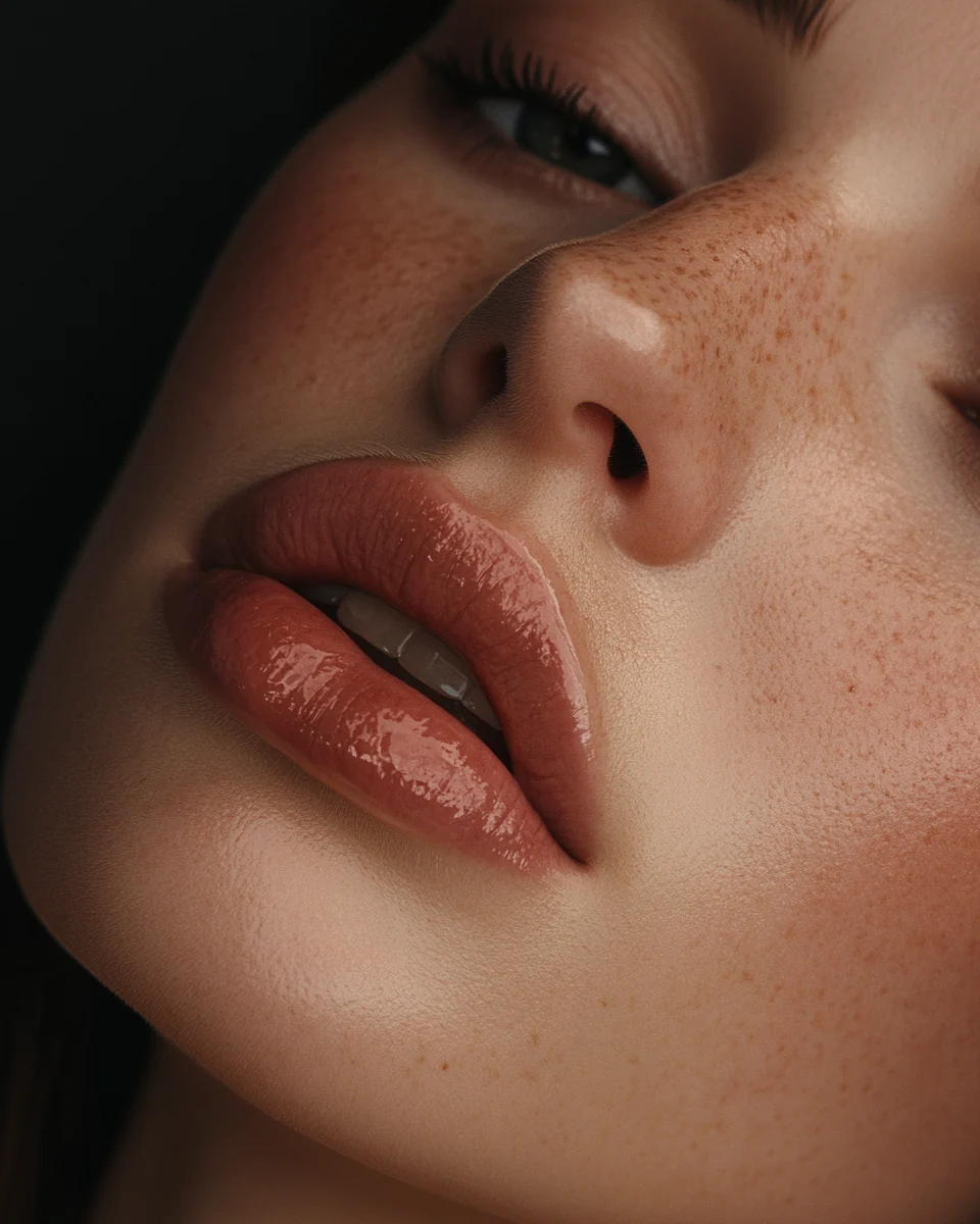 Editorial close-up of lips and skin — The Aesthetics Club, Tampa
